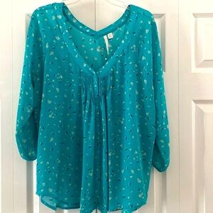 Lauren Conrad Pintuck Button Blouse